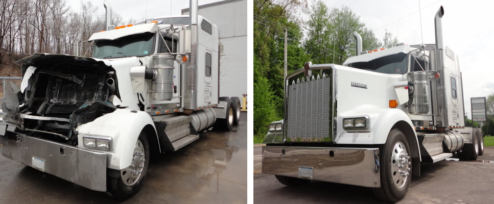 Truck Repair – Semi before repair and after repair Truck Repair - Semi before repair and after repair